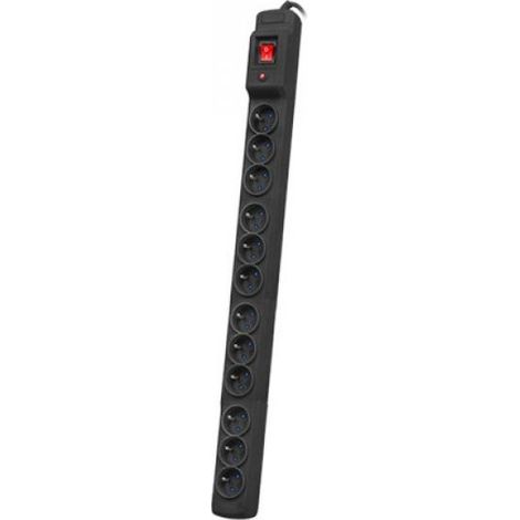 Armac Multi M12 Power strip surge protector, 12 sockets, 5m cable, black