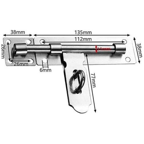 Pair Loquet et targette Verrou de porte Verrou de porte Loquet de porte Verrou de porte Boulon coulissant Verrou de porte en acier inoxydable pour entrepôt Garage Grange Porte Porte de cour avec (1/5)
