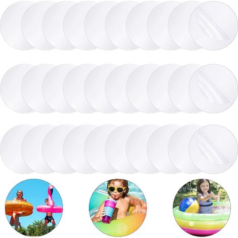 Kit de réparation de piscine (30 pièces), kit de réparation pour piscine gonflable, patch pour matelas gonflable, patch transparent pour piscine, kit de réparation pour divers objets gonflables, caout (1/5)