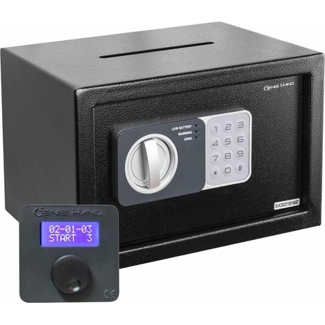 Genie Hand  Cassaforte Elettronica di Deposito a Tempo a Muro e da Armadio Cassetta di Sicurezza con Chiave a Combinazione Serratura B-Class e Sistema Anti Bounce Casseforti per Soldi