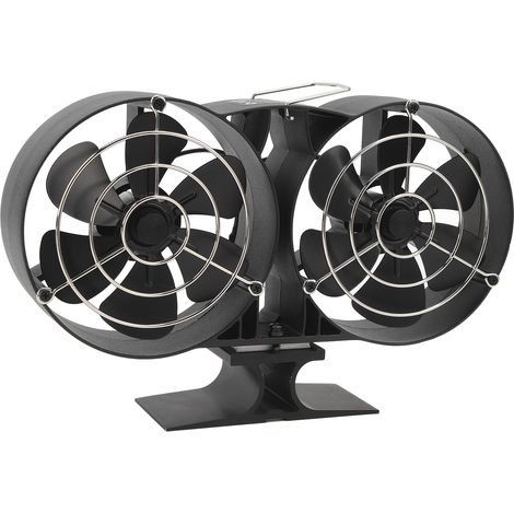 Kaminventilator mit 12 Flügeln, Schutzabdeckung und Griff, Doppelmotor-Heißluftzirkulationsventilator aus Aluminium für Holzöfen (1/5)