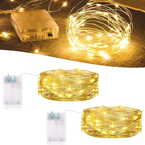 2 x 2 m 20 Micro LED Fairy Lights, 3 Programmes with Timer for Christmas, Halloween, Valentine's Day, Warm White (1/5)