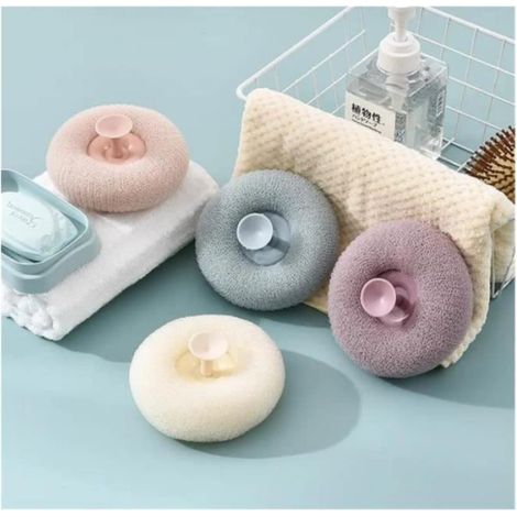 Éponge De Bain - Forme De Fleur - Exfoliante Douce Pour Tous Types De Peau - Lot De 4 (1/4)