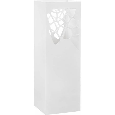 vidaXL Porta Ombrelli Stile Pietre in Acciaio Bianco (1/5)