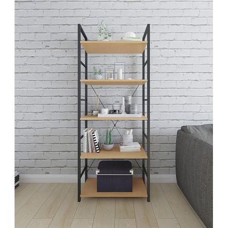 WOLTU Libreria Scaffale in Legno a 4/5/6 Ripiani Scaffalatura Fioriera Porta Piante 60x28x148 cm (1/5)