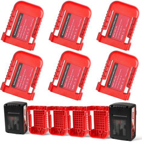 Supports Batterie 18V Compatibles avec Batteries 18V, Lot de 6 Supports muraux pour organiser les batteries en atelier, garage ou établi installation simple et accès rapide (1/5)