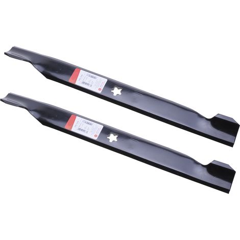 Jardiaffaires – Jeu de lames soufflantes adaptables 535mm – Compatible tondeuses autoportées AYP – Éjection latérale – Fixation étoilée 5 pointes (1/4)