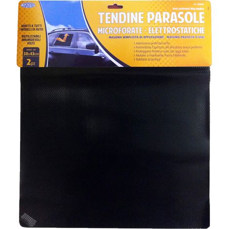 tendine elettrostatiche microforate per auto nero 38x43 cm