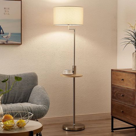 [GEBRAUCHT] Lindby Zinia Stehlampe Mit Ablage Und Usb Nickel Standleuchte Stehleuchte E27342 B-Ware