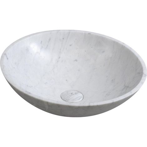Sapho Blok - Vasque, diamètre 420 mm, sans trop-plein, carrare 2401-42 (1/5)