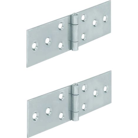 2x charnière plate acier 120x33mm meuble bois porte placard étagère cuisine (1/3)