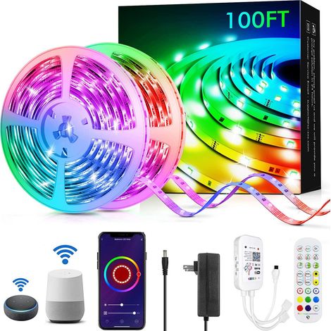 led5050 jeu de bandes lumineuses bluetooth APP musique commande vocale barre lumineuse intelligente