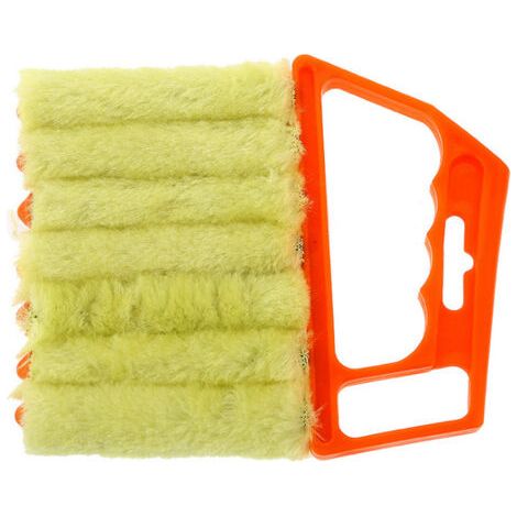 Brosse de nettoyage pour stores vénitiens, orange, 13,5 cm x 16 cm, 1 pièce Brosse ménagère pour rideaux et ventilateurs, brosse pour recoins