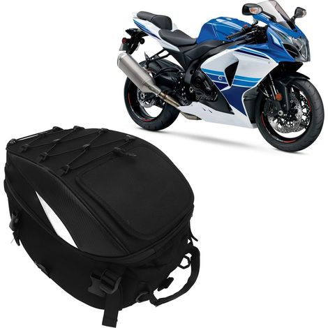 Motorrad-Satteltasche/Hecktasche - Wendbarer Motorradrucksack, wasserdichte Reisetasche, Motorradhelmtasche, Aufbewahrungstasche, Zubehör für Motorrad-Offroad-Fahrzeuge, rot. (1/5)
