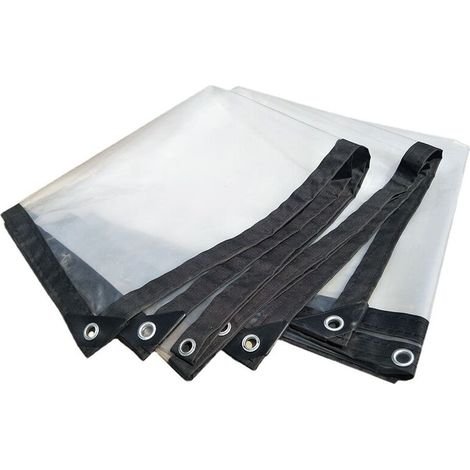 Filiyano-Bâche transparente à œillets - Bâche transparente à œillets - pour mobilier de jardin, piscine, serre (3 x 3 m) (1/4)