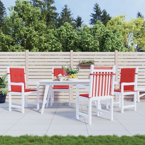 Lot de 4 Coussins de chaise de jardin bas,Coussins de Chaise Dossier Siège Confortables rouge -AD42887 (1/5)