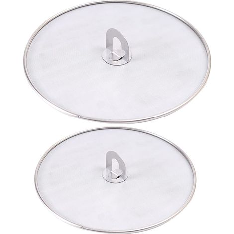 Graisse Splatter Ecran 2 PCS Couvercle Anti Eclaboussure, Protecteur D'écran Splatter en Acier Inoxydable, Couvercle Anti-Projections Grille Empêche la Graisse (1/5)