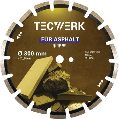TECWERK Diamanttrennscheibe ASPHALT D.350mm Bohr.20mm Seg.-H.10mm Seg.-S.3,2mm TW (1/2)