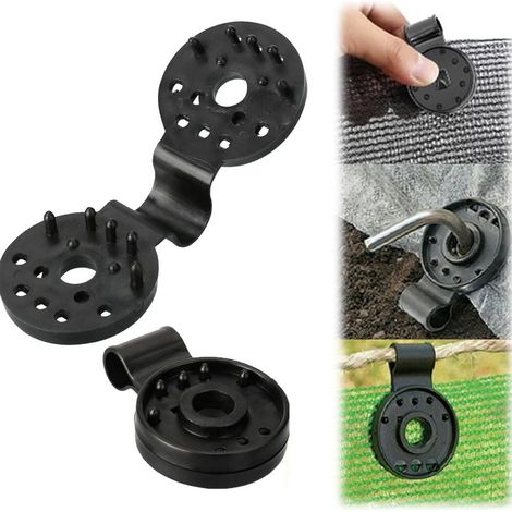 Support rond de fixation pour filet d'ombrage, crochet de fixation pour toile d'ombrage de serre ou de jardin, noir (1 pièce) (1/3)
