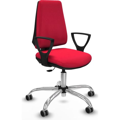 Elche CP bali rojo brazos fijos base cromada ruedas engomadas 65mm