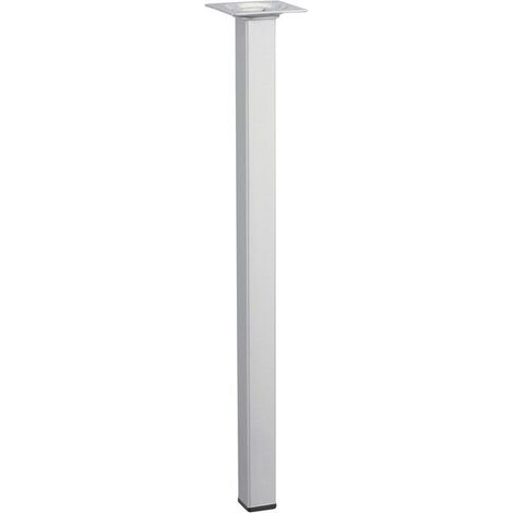 HETTICH Pied de table basse carré fixe acier époxy gris, 40 cm