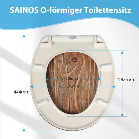 Abattant WC en duroplast avec mécanisme de fermeture freinée, décor bois rustique (1/5)