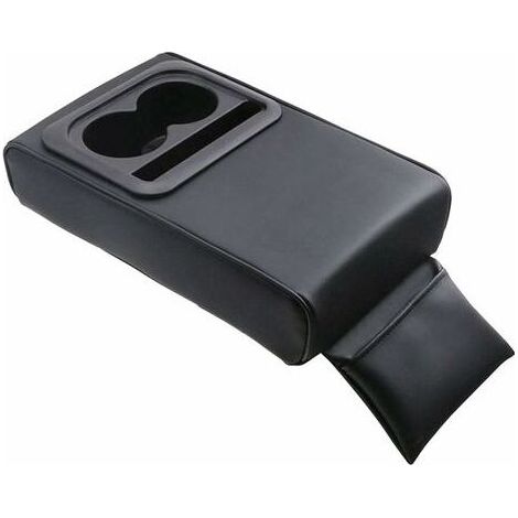 Auto-Armlehnenkissen, universelles Armlehnenkissen für die Mittelkonsole aus Memory-Schaum und PU-Leder mit Getränkehaltern und Aufbewahrungstasche, Aufbewahrungsbox für die Konsole (1/4)