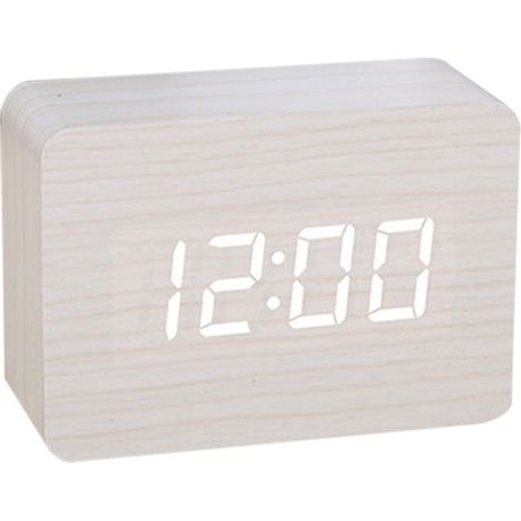 Uhr – Digitaluhr – Tischuhr – Wecker – Digitaler Wecker – Kinderwecker – USB-betriebene Uhr – Mehrfachwecker – Großer Schlafzimmerwecker – Modernes Holzdesign, Helligkeit einstellbar – Mehrfachwecker (1/5)