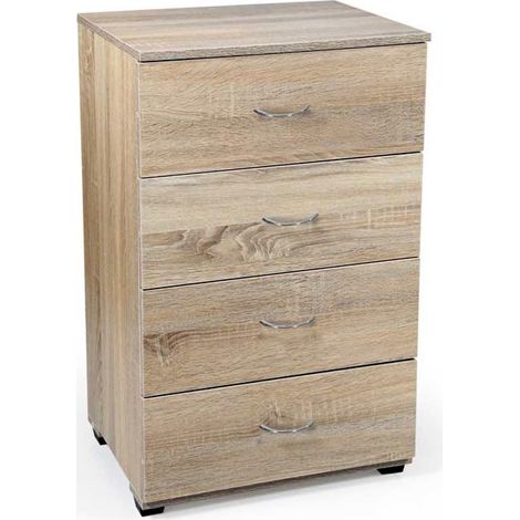 Kommode Nachttisch 4 Schubladen Eiche cm 50 x 40 x 83 h (1/2)