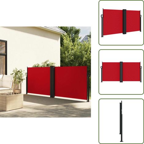 Protezione da sole - vidaXL Tenda da Sole Laterale Retrattile Rossa 120x1200 cm - Privacy da giardino
