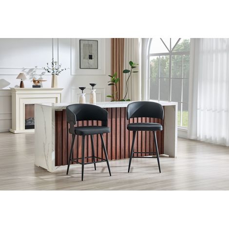 Chaise de salle à manger rembourrée moderne avec dossier et accoudoirs, chaise de restaurant minimaliste pour la maison, la cuisine, l'hôtel, le showroom, style milieu de siècle (1/5)