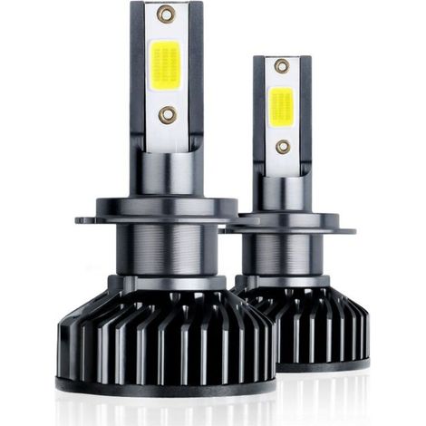 Ampoule LED H7, phare de voiture et de moto 5000LM, phare de voiture antibrouillard, 12V 6000K, 2 ampoules (1/4)