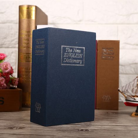 Coffre-fort Livre Secret Sécurité Anti-vol Coffre Caché Argent Bijoux Rangement Discret (Bleu Foncé) 1 Pièce (1/3)