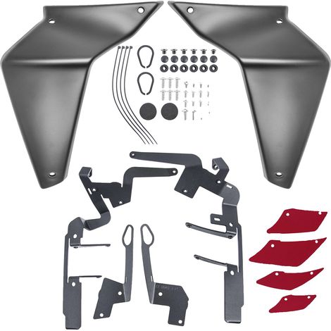 Spoilers laterales para motocicleta, diseño aerodinámico, fácil instalación, negro mate-rojo (1/2)