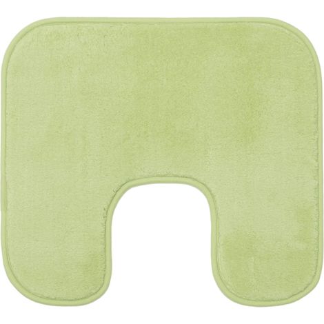 Tapis de Bain Antidérapant avec découpe, RIO, 100% microfibres, tapis de WC pour toilettes au sol, 50 x 45 cm - Vert citron (1/5)