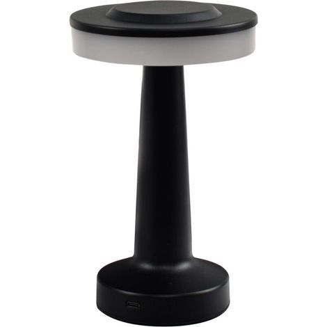 Lampe de bureau LED sans fil, noir mat, 12,5 x 12,5 x 20,5 cm, 1 pièce, 2 W, 3 tons, lampe portable sans fil avec capteur tactile (1/5)