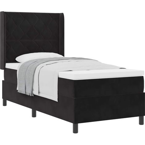 Maison Exclusive - Boxspringbett mit Kopfteil Schwarz 100 x 200 c