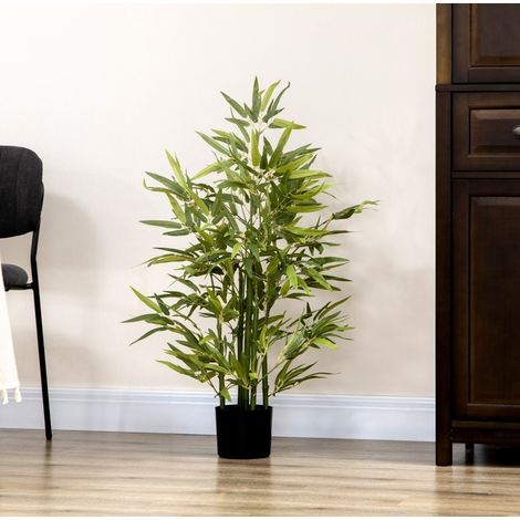 Planta artificial de bambú de 90 cm con maceta, verde OKMYHOME (1/5)