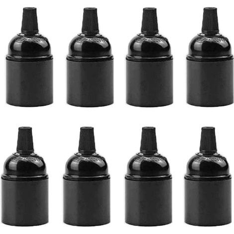 8 piezas de portalámparas de baquelita negra, portalámparas E27, portalámparas de baquelita vintage, accesorios para lámparas de araña, utilizados como portalámparas para el hogar, lámpara decorativa (1/5)