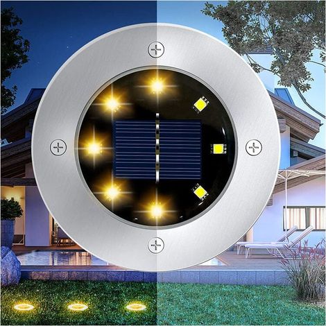 Projecteur solaire extérieur à 8 LED pour jardin, étanche IP65, 1 pièce (1/2)