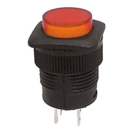 VS Electronic 300090 - Botón pulsador R1394B/A, LED, color naranja