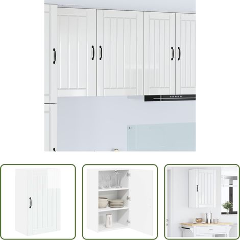Küchenregal Hochglanz Weiß - Küchenschrank Hochglanz Weiß 50 x 31 x 80 cm Holzwerkstoff (1/5)