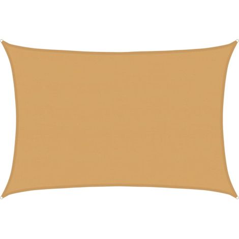 Voile d'ombrage rectangulaire 5x7 m en PEHD 160 g/m² protection UV jardin terrasse sable - PANGIVO (1/5)