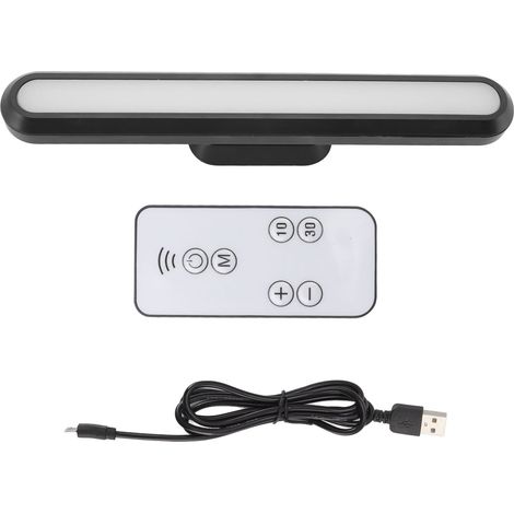 Lampe de bureau LED rechargeable USB, barre lumineuse noire à intensité variable sans palier, aimantée pour lecture et placard, tactile, fonctionne sur batterie (1/5)