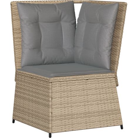 Maison Exclusive - Garten-Ecksofa mit Kissen Beige Poly Rattan