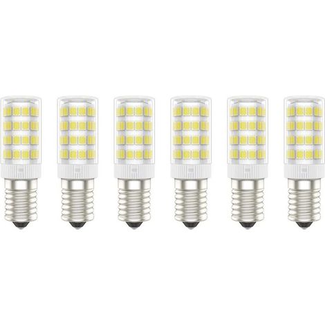 E14 LED Bulbs, 5W (50W Equivalent), Cool White (6000K), AC 220-240V, Flicker-Free, Non-Dimmable, 300 Lumens, CRI80, 6-Pack - (Cool White, 5W) [Energy Class A+]