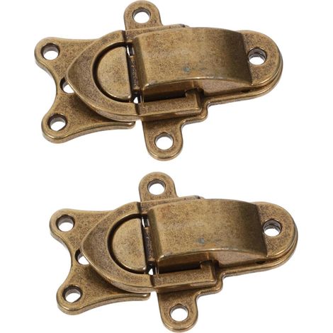à bascule rétro en métal bronze antique verrou de coffre