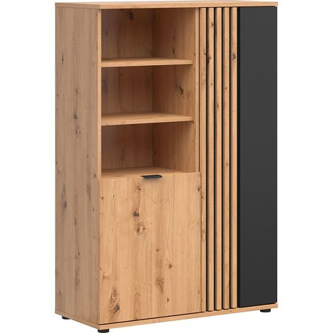 Librería 2 puertas Ezra Madera y Negro (1/4)