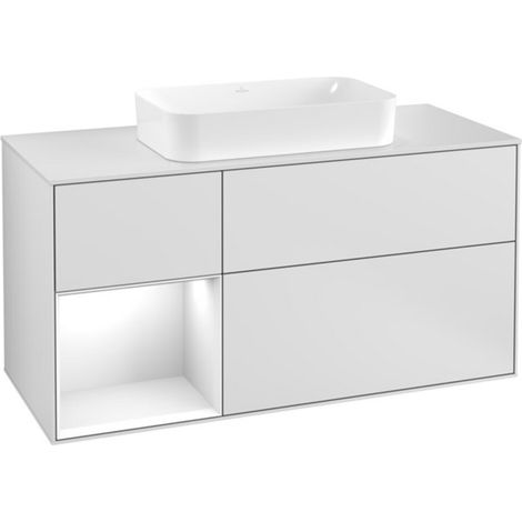V&B Waschtischunterschrank Finion 120cm, Pl w m, Rg l g wh. Lac, wh. m Lac (1/2)