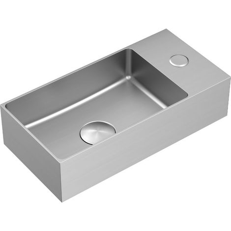 Swiss Aqua Technologies Aurum Handwaschbecken aus Edelstahl 304, 36 x 18 x 9 cm, gebürstetes Chrom (SATAUR3618BS)
